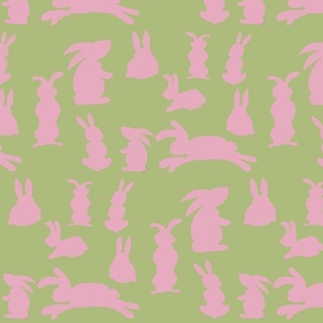 rabbit shadow green and pink