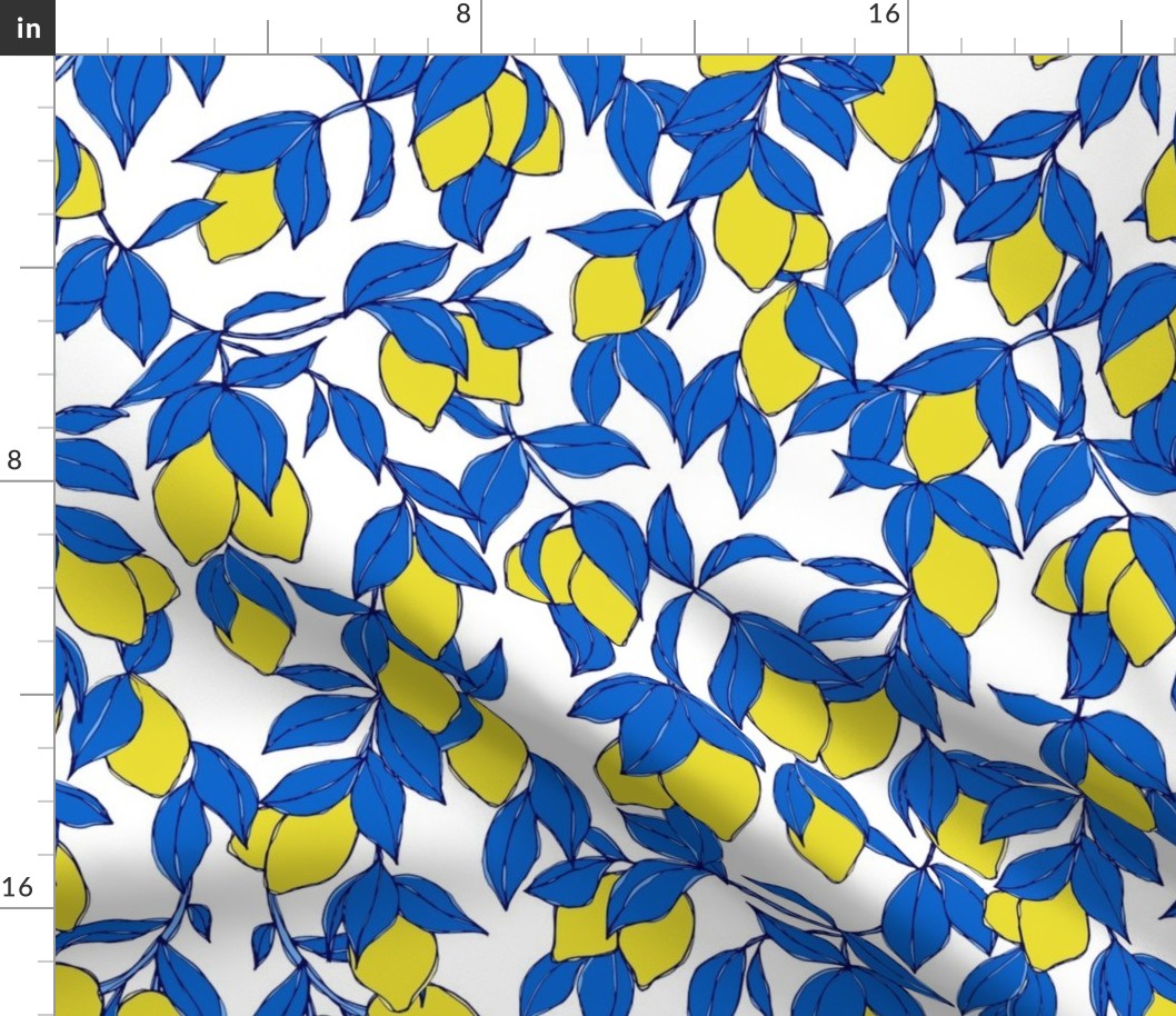 Lemon Tree Wallpaper v3 Blue and Yellow