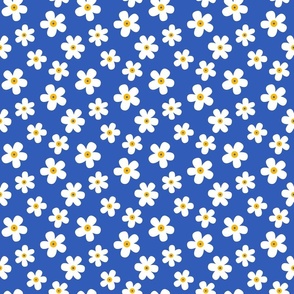 Simple flower pattern bright blue