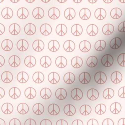 Pink and Tan Peace Sign- Small- 3" x 2"