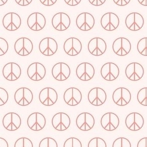 Pink and Tan Peace Sign- Small- 3" x 2"