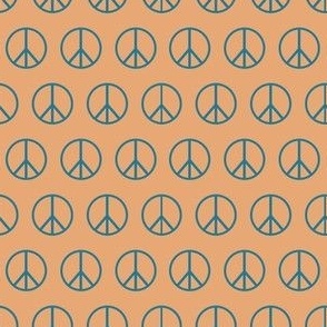 Blue and Orange Peace Sign- Small- 3" x2"