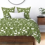 Lift California Poppies & Monarchs - Cream on Green Large