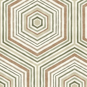 Rustic Linen Honeycomb Pattern Olive Green Brown And Beige 
