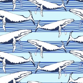 Whale Watch (Navy Blues) 12x12