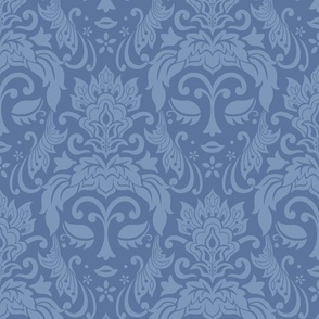 A Face in the Damask blue