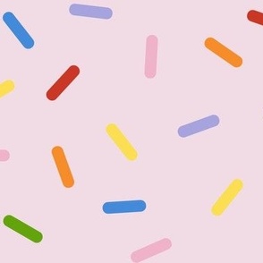 Sprinkles Colorful on Pink No Outline- Large Print