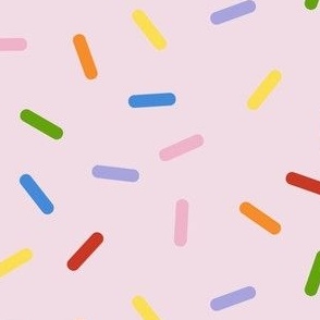 Sprinkles Colorful on Pink No Outline- Medium Print