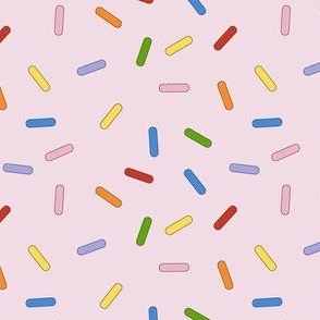 Sprinkles Colorful on Pink- Small Print