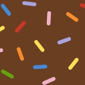 Sprinkles Colorful on Chocolate No Outline- Large Print