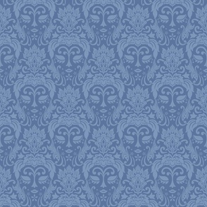 A Face in the Damask blue midsize