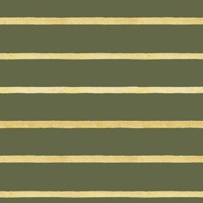 Watercolor Gold Stripe on Olive - Angelina Maria Designs