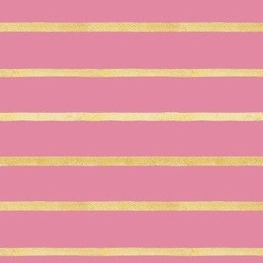 Watercolor Gold Stripe on Rose - Angelina Maria Designs