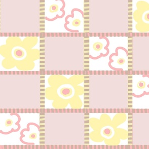 FLOWER SQUARES- PINK AND YELLOW
