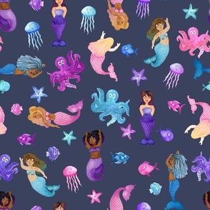 Mermaid Magic Navy - Angelina Maria Designs