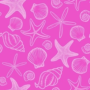 Seashells and Starfish Pink  - Angelina Maria Designs
