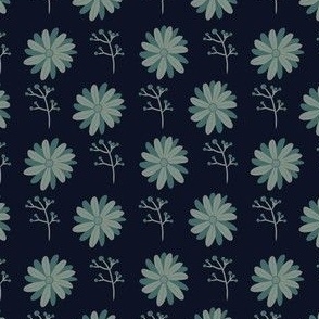 Daisy Love on Navy / Winter Magical Forest