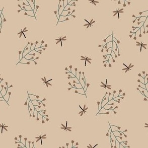 Dragonflies in Beige / Modern Magical Forest