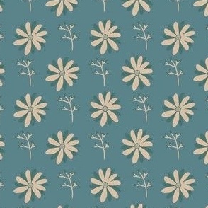 Daisy Love in Blue and Beige / Modern Magical Forest