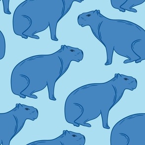 Capybara Animal in Blue