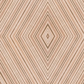 Rustic Linen Stripe Rhombus Terracotta Brown
