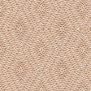 Rustic Linen Stripe Rhombus Terracotta Brown Smaller Scale
