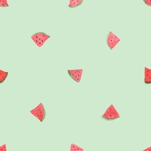 watermelon slices green background