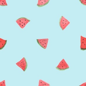 watermelon slices big blue background