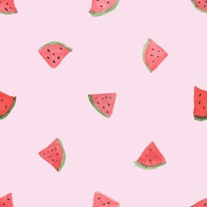 watermelon slices big pink background