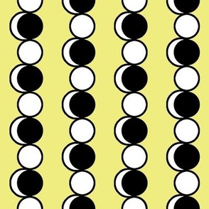 Beads of moons, black and white on yellow by Su_G_©SuSchaefer