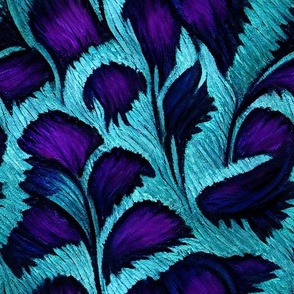 Vibrant Indigo Blue Florals