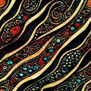 Dark lined Paisley pattern