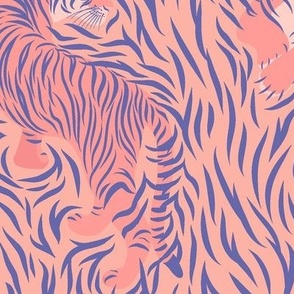 Pink Abstract Tigers