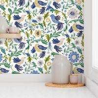 Birds in the Villa || Green & Blue