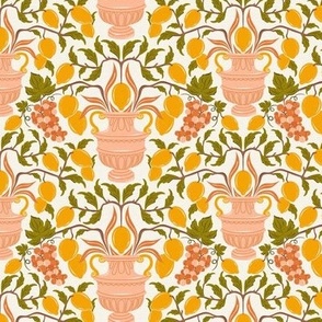 Villa Roma - Italian Fruit Damask Ivory Small Scale