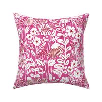 Block print floral dark pink and red_SMALL