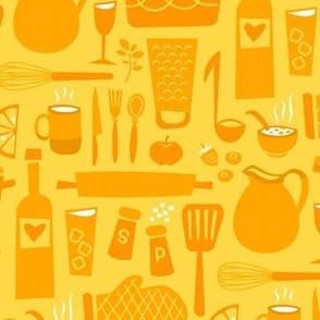 Kitchenware accoutrements in Orange & Yellow Marigold