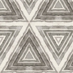 Striped Triangle Watercolor Pattern In Neutral Grey Colors