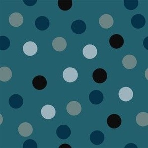 Polka Dots in Blue and Teal