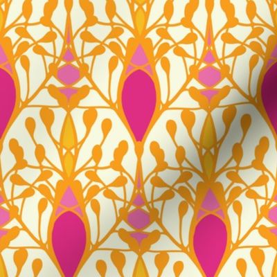 Art Nouveau Passementerie tassels orange fuchsia medium scale 4 by Pippa Shaw