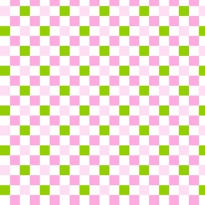 SMALL - Sunny Check Pattern 3. Pink & Green