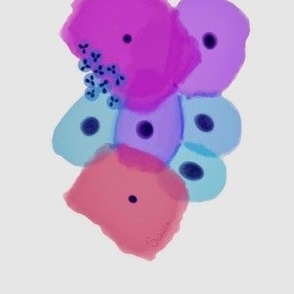 Cells from the human body prints are also available. 
Cytology,  pathology,  histology,  teaching and learning guide.  Use it on any science project.  
Other cell types are in the shop and in our site CytoNerd.com 
