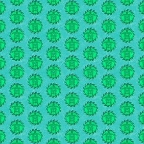 Small Maori Sun Symbol Green Sea Turtles