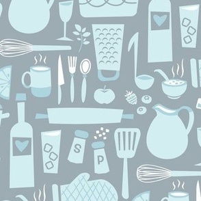 Kitchenware accoutrements in Sky Blue