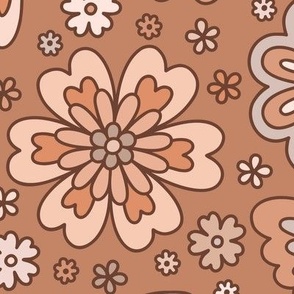 Butterfly Floral: Brown Neutrals (Large Scale)