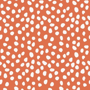 Orange Red Hand Drawn Dots