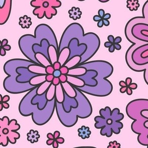 Butterfly Floral: Pinks & Purples (Large Scale)