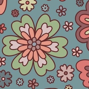 Butterfly Floral: Vintage Fabric Colorway (Large Scale)