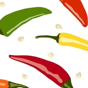 Hot Peppers on White (Large Scale)