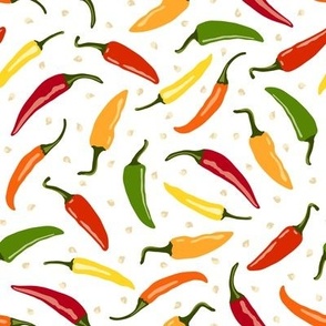 Hot Peppers on White (Small Scale)